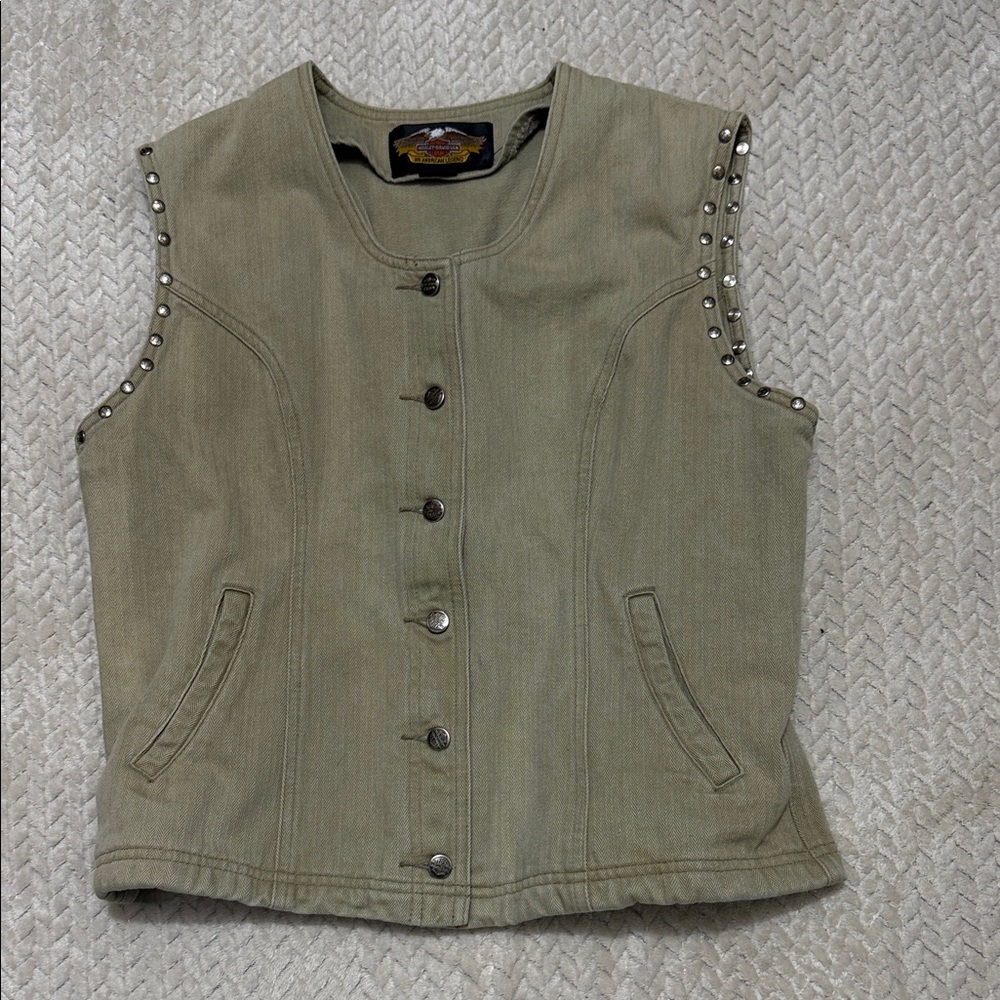 Harley-Davidson Olive Studded Women's Vest
